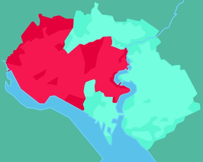 It includes Bevois, Portswood, Freemantle, Polygon, Banister Park, Redbridge, Coxford and Shirley